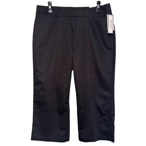 Dockers Women's Metro Capri Cropped Pants Black Ideal Fit Mid Rise 12P NEW